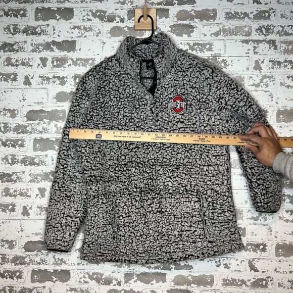 Scarlet and gray authentic apparel Ohio state buckeyes 1/4 button pullover - Picture 5 of 5